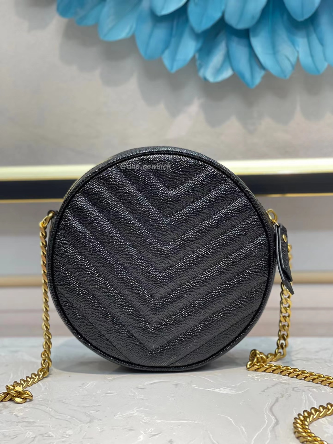 Saint Laurent Circular Quilted Crossbody Bag (3) - newkick.app